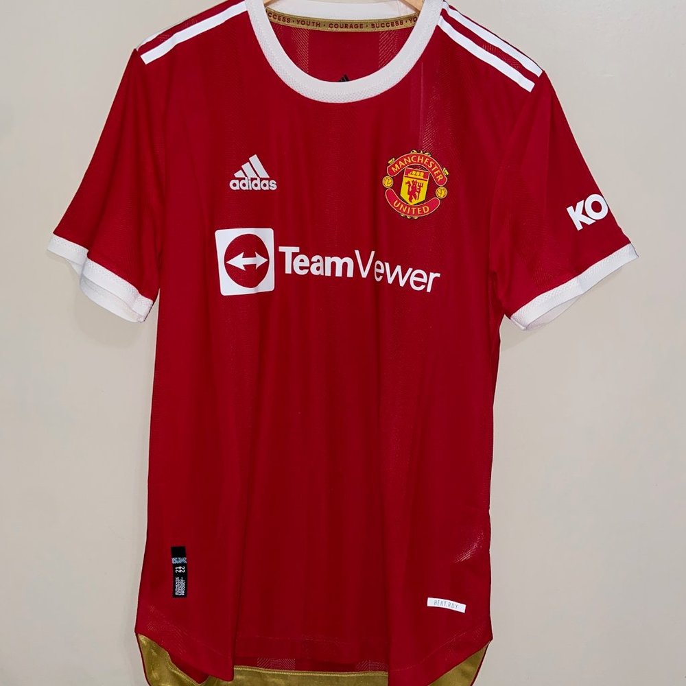 Adidas 2021/22 Manchester United Authentic Home Soccer Jersey Red Men’s $130